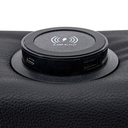 160x200cm Gepolstertes Doppelbett mit LED und USB, mit Lattenrost und Stauraum, PU-Funktionsbett