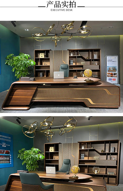 Leichter Luxus-Chef-Tisch, Chef-Schreibtisch, einfache moderne Büromöbel für Stuhlpersonen, speziell geformter kreativer Allgemein