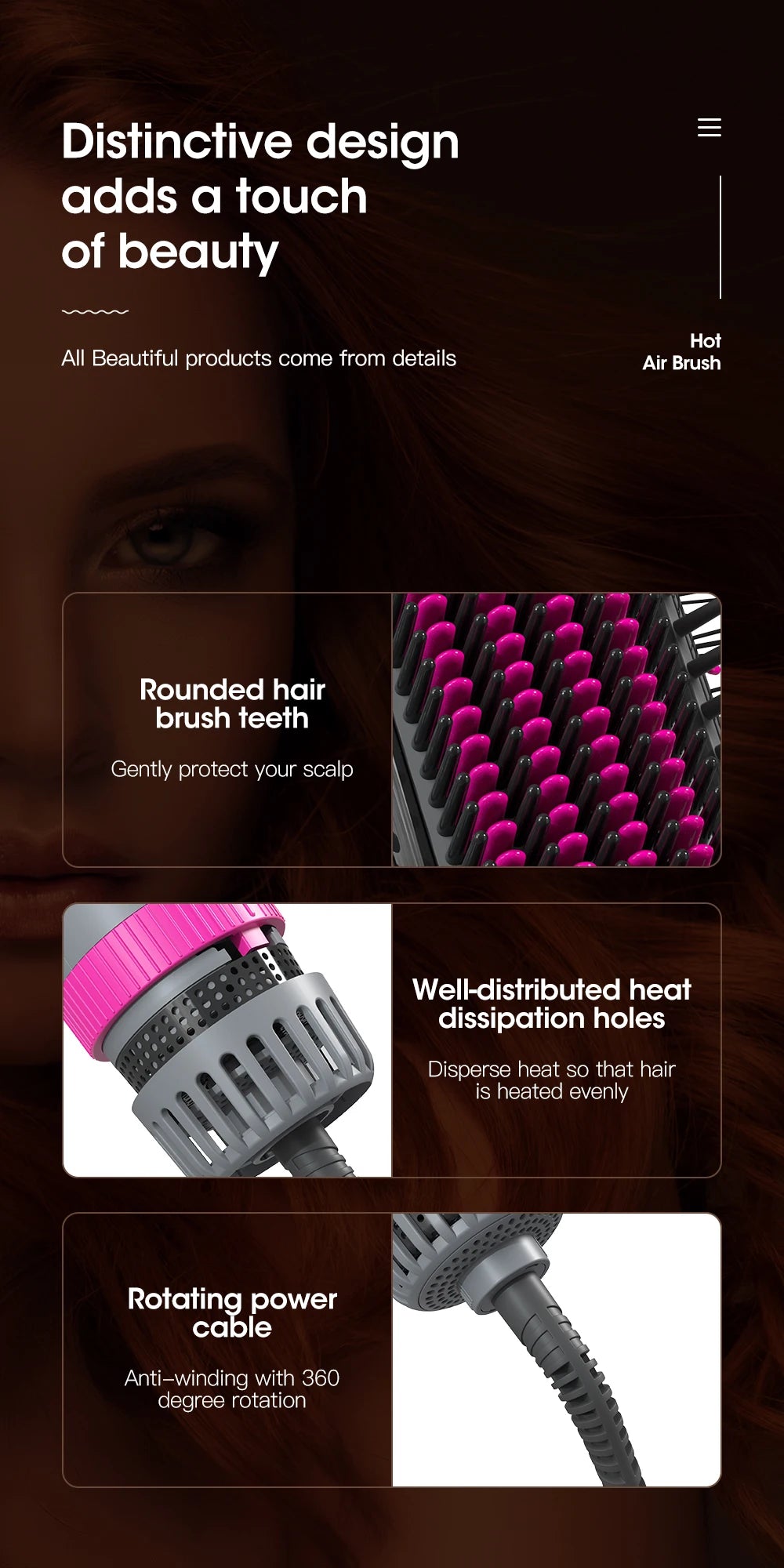 Kinseibeauty Professional hair stylist salon hair dryer curling iron hair equipment straightening electric comb three speed mode.