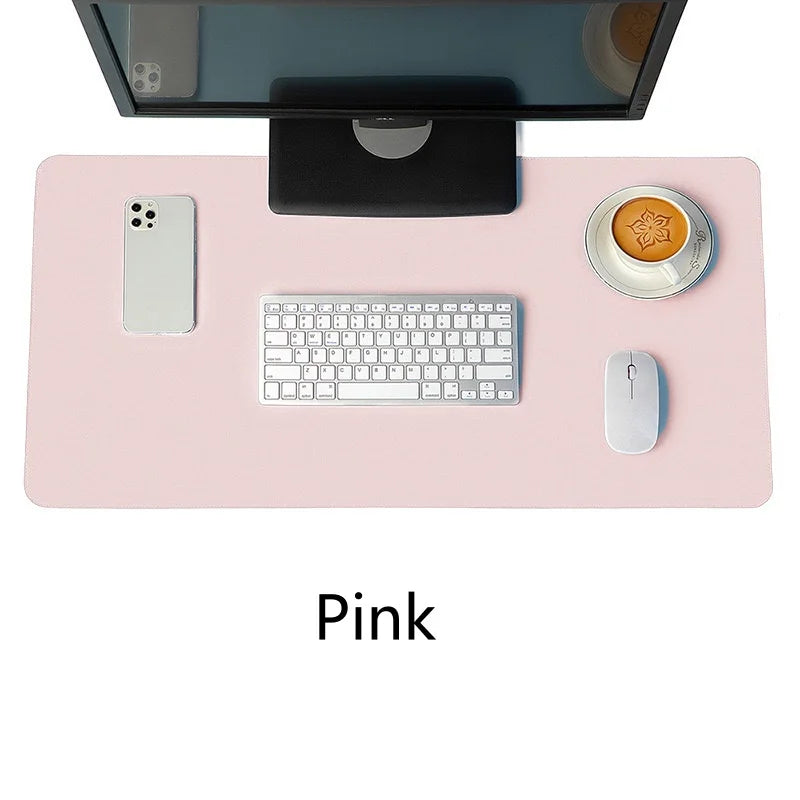 Portable Mouse pad large Gaming Waterproof Non-slip PU Leather Suede Desk Mat Computer Keyboard desk pad Mats white mousepad.