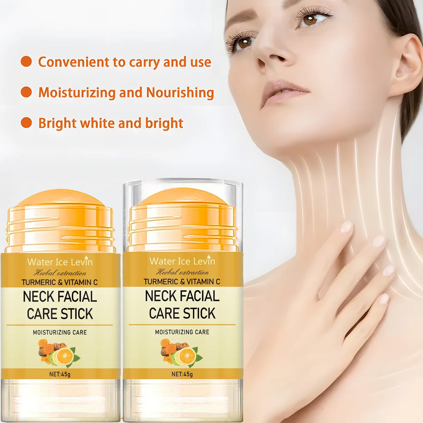 Turmeric&Vitamin C Neck Facia  Care Wrinkle Lines Lifting Whitening Tighten Double Chin Anti-age Rejuvenation Skin Care Product.