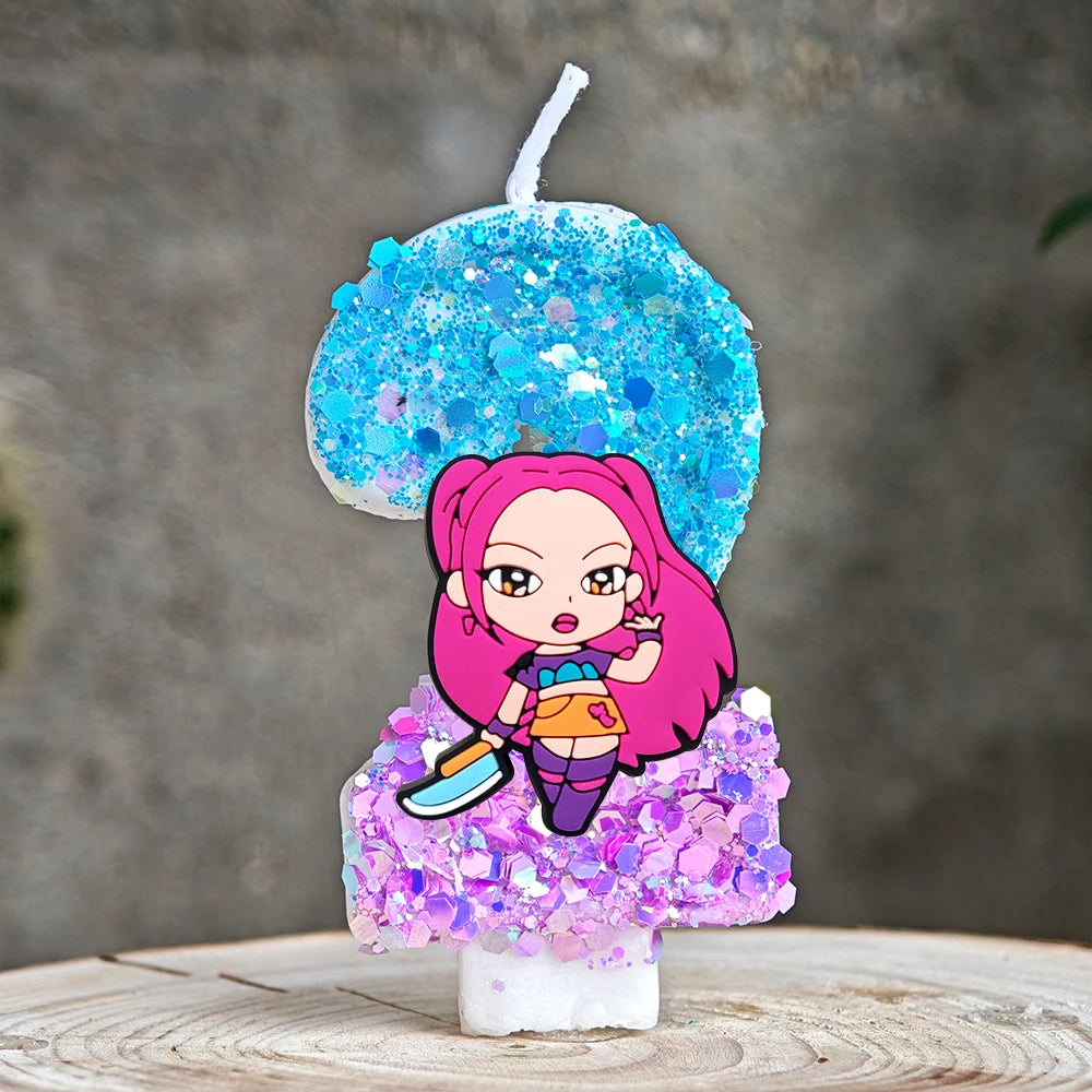 Heißer Kpop Dämon Jäger Thema Kerze 3D Nummer 0-9 Kinder Geburtstag Kuchen Dekoration Baby Dusche Anime Party liefert Geschenke