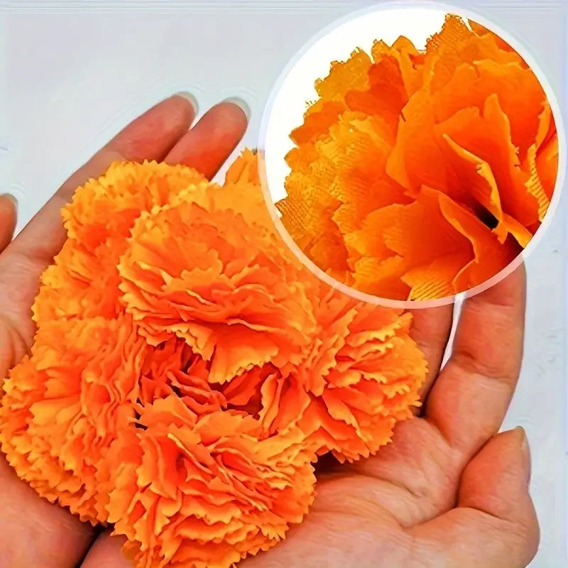 2,17 Zoll mexikanische Ringelblume künstliche Blumen Tag der Toten DIY Girlande String Halloween Diwali Party Home Outdoor Dekoration.