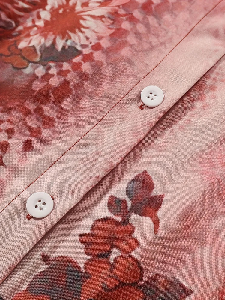 Plus Size 2025 New Fashion Ladies Button Shirt Summer Autumn Long Sleeve T Shirt Tops Business Casual Floral Shirt.