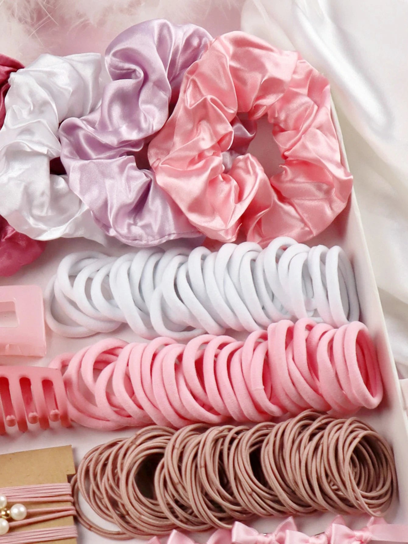 1 Set Pink Hair Accessories Set For Women Girls Hair Claw Hair Tie,Hair Scrunchies Rubber Band For Hair Fashion Hair Accessories.