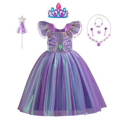 Disney Kleine Meerjungfrau Prinzessin Kleid Kinder Phantasie Karneval Cosplay Kostüm Geburtstag Hochzeit Party Kleidung Halloween Kostüm