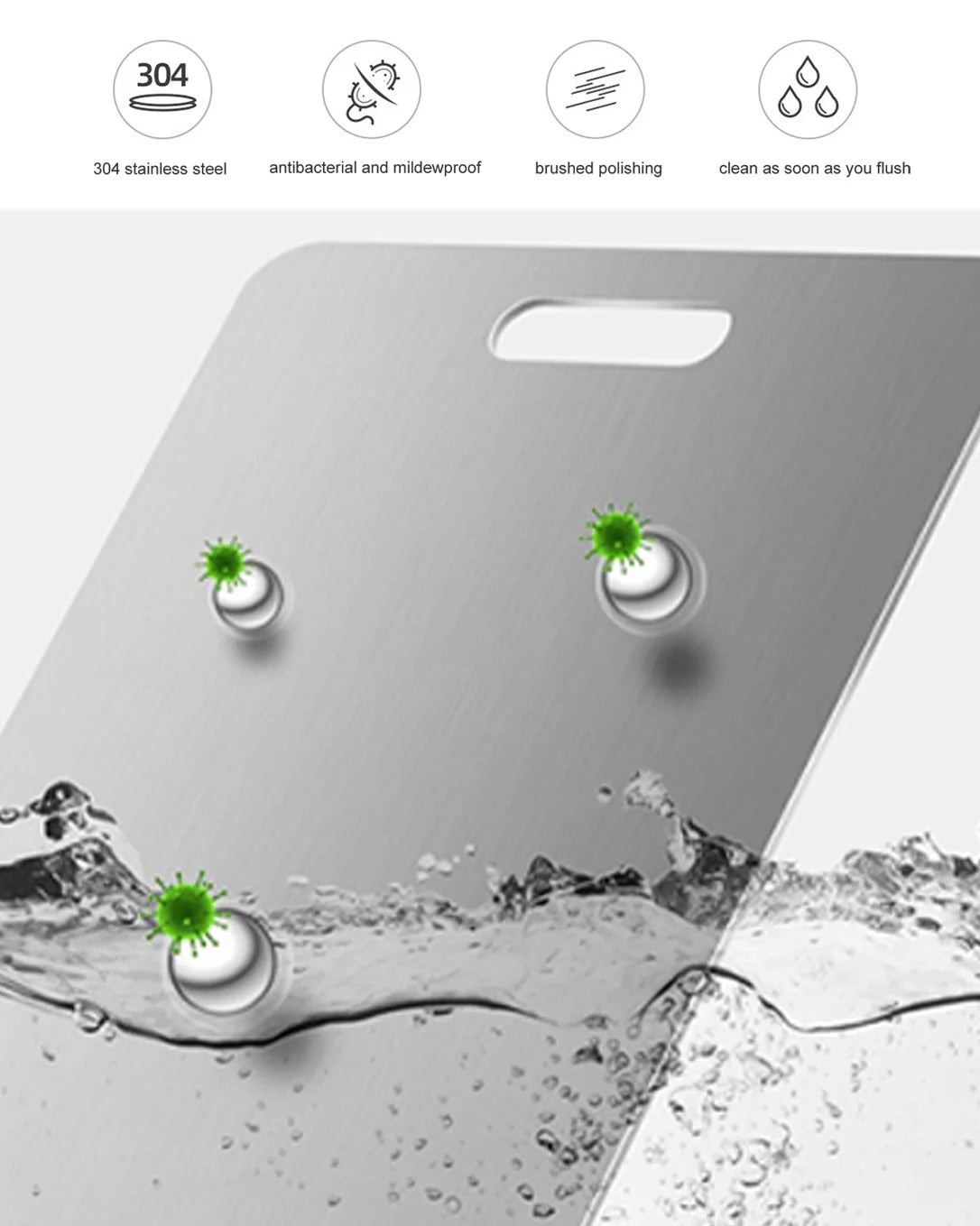 Titanium Cutting Boards for Kitchen Stainless Board 304 Steel Thickened Double Sided Food Grade Portable Fruit Meat Chopping.