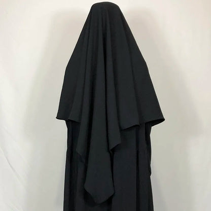 New One Layer Jazz Crepe Diamond Khimar High Quality Muslim EID Ramadan Islamic Clothing Tie Back Prayer Hijab Dropshipping