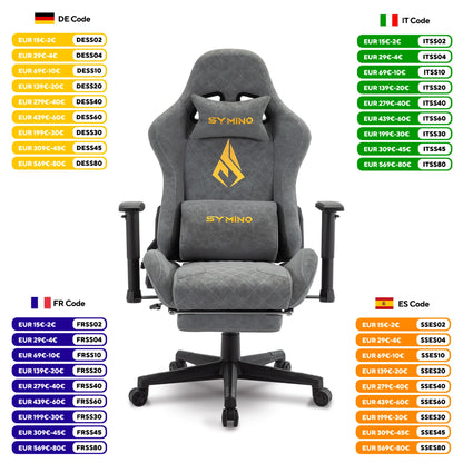SYMINO Vintage ergonomischer Gaming-Stuhl aus PU-Leder