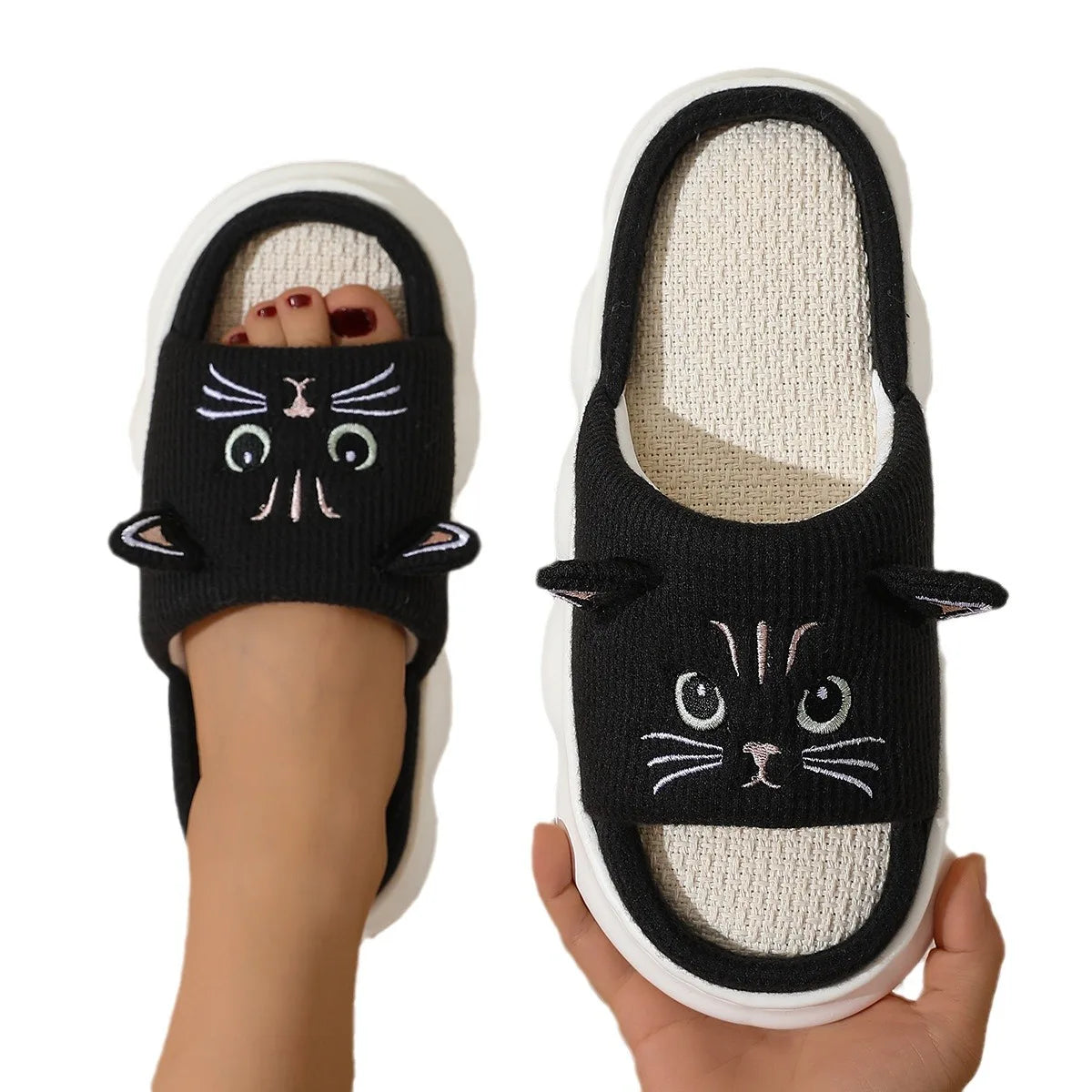Smile PoP Cute Women Slippers Indoor Fuzzy Women House Slippers Classic Cartoon Casual Home Shoes Warm Bedroom  Animals Shoes