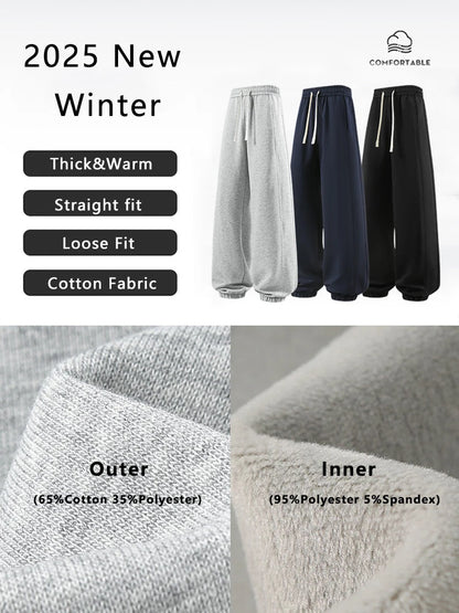 Winter Warm Jogger Pants Men/Women Unisex Style Home Basic Sweatpants Fleece Lined Thermal Sport Pants.