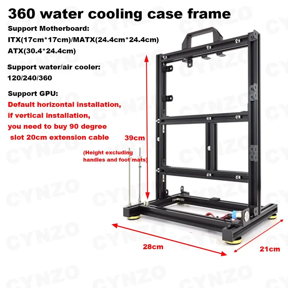 Open Computer Case Frame DIY Creative Rack Mini ITX MATX Gamer Cabinet ATX Air/Water Cooler 360 Desktop PC Gaming Chassis