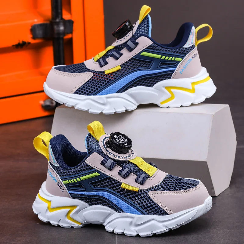 New Children Sports Shoes Boy Sneaker Black Mesh Summer Breathable Kids Casual Shoes Boy Running Tennis Running Sneaker.