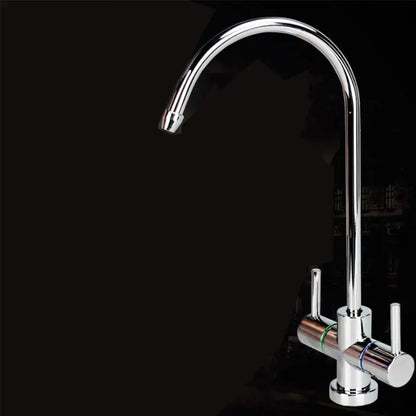 Stainless Steel Double Outlet Faucet Set Water purifier Tap Kitchen RO Faucet Double Inlet And Outlet tap 1/4 Inch Connect Hose