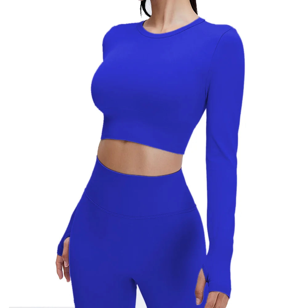 Seamless Sports Suit Yoga Set for Women Fitness Wear Long Sleeve Yoga Clothing Gym Workout Sportswear Two Piece Tracksuit Women.