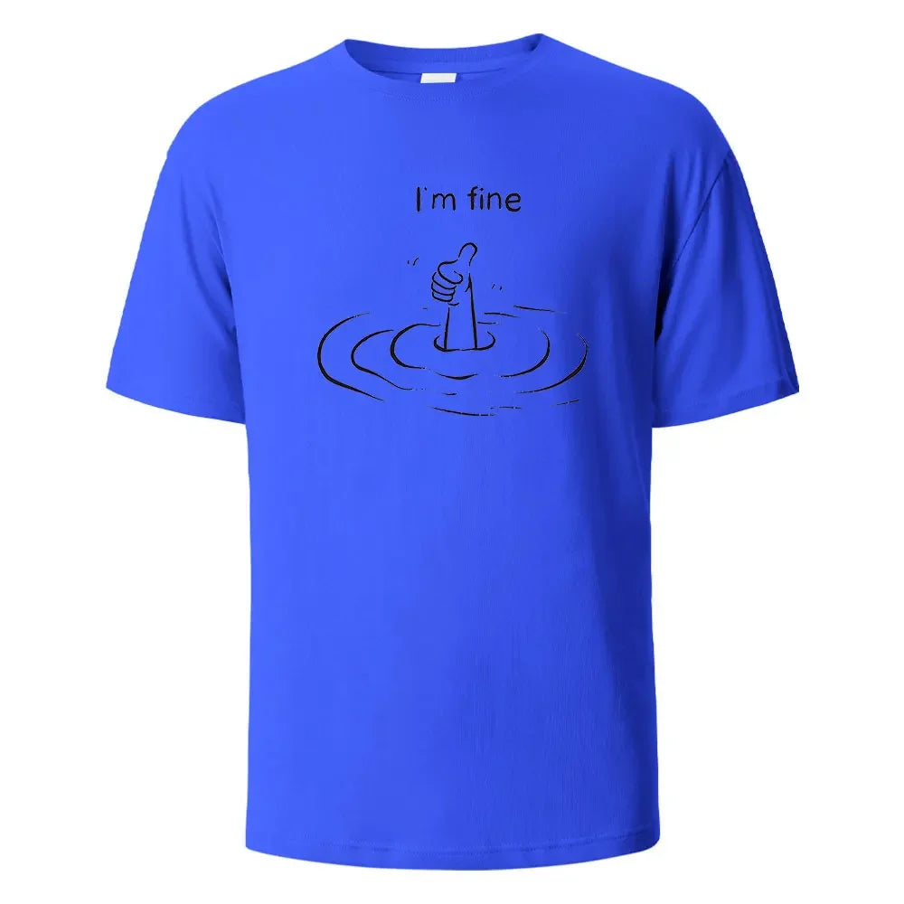 T'm Fine Print T-Shirt 100% Cotton Summer Tees For Men Women Oversize Casual Tops.