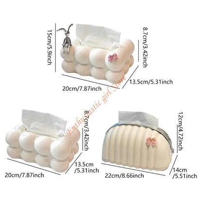 Lovely Rabbit Tissue Container Paper Dispenser Case Enhances Your Home's Aesthetic RXJB.