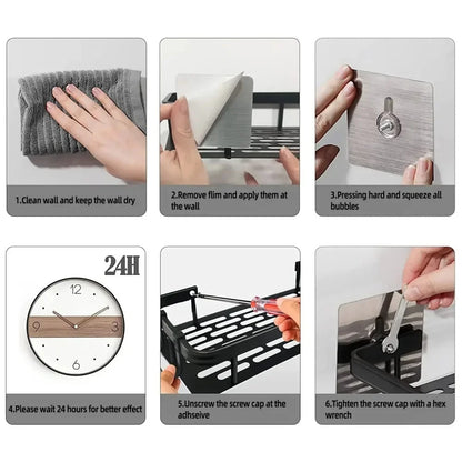 Badezimmerregal ohne Bohren, Wand-Eckregal, Toilettenartikel, Make-up, Shampoo, Aufbewahrung, Organizer, Handtuchhalter, Duschregal, Wohnaccessoires