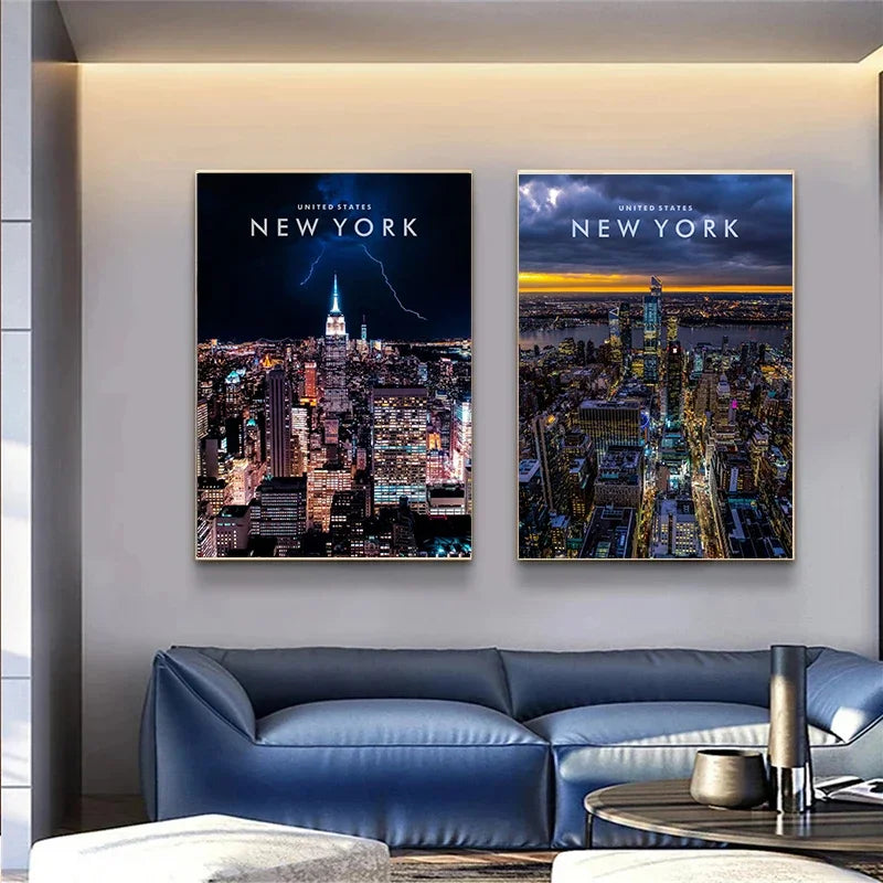 New York City Landscape Poster Travel Canvas Painting Modern Wall Art Modular Print Pictures Aisle Home Living Room Decoration.