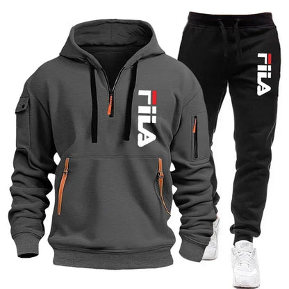 Autumn and winter men's sportswear sets, trendy brand clothing sweatshirt sets, and casual design oversized long-sleeved sweatsh.