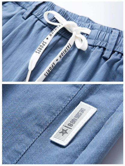 Autumn Cottom Men's Pants Fashion Classic Drawstring Elastic Waist Jogging Stretch Casual Grey Cargo Trousers Male 28-38