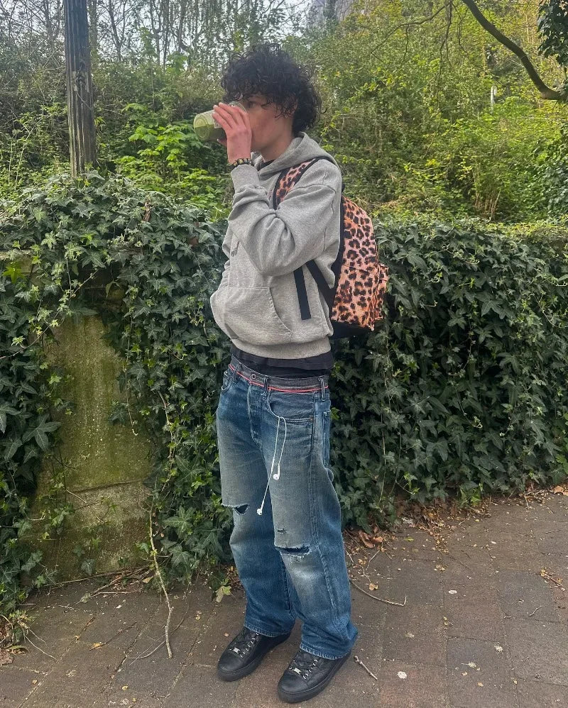 Y2K Gray Sports Hoodie Retro Smoke Print Sweater Men Women New Fashion Vintage Classic Hip Hop Streetwear Clothing Loose Jacket.