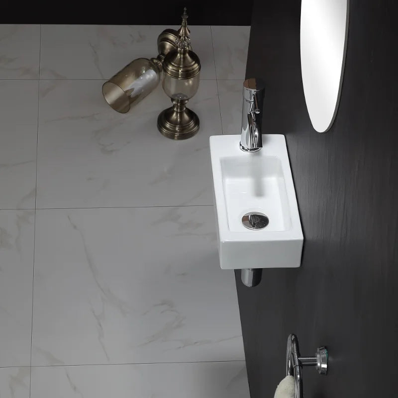 Mini Wandbehang Waschbecken Balkon ultra schmale Waschbecken Keramik Plattform Waschbecken Home Schlafzimmer Wand waschbecken