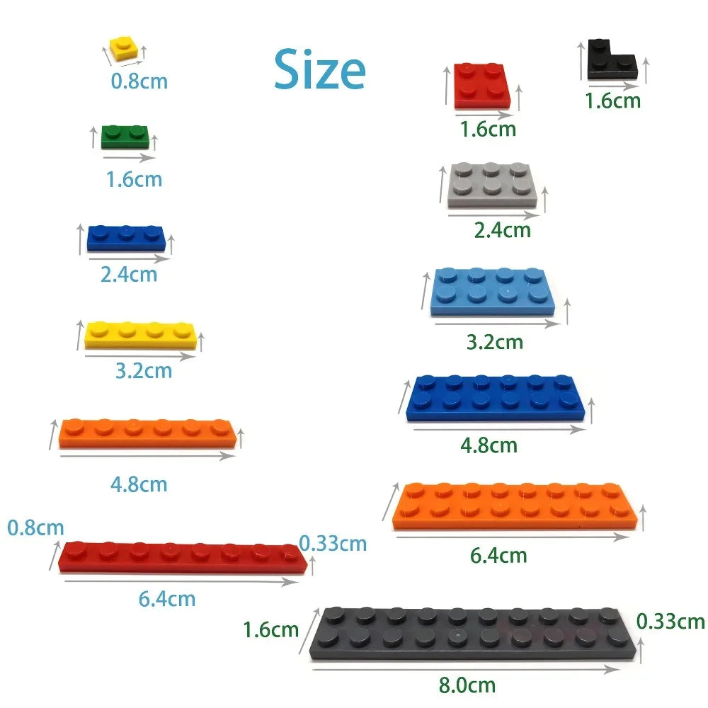 300pcs 2x4 Dot DIY Building Blocks Thick Figures Bricks Educational Creative Size Compatible With 3001 Plastic Toys for Children.