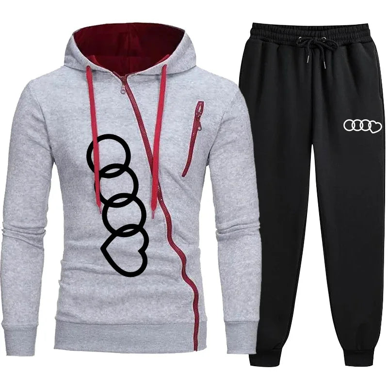 Pant Sets men's Zipper Sweatshirt Suit Hooded Zip-up Man Clothes for Men Winter Tracksuit Sets Sweatsuit Set Men's Hoodies Male