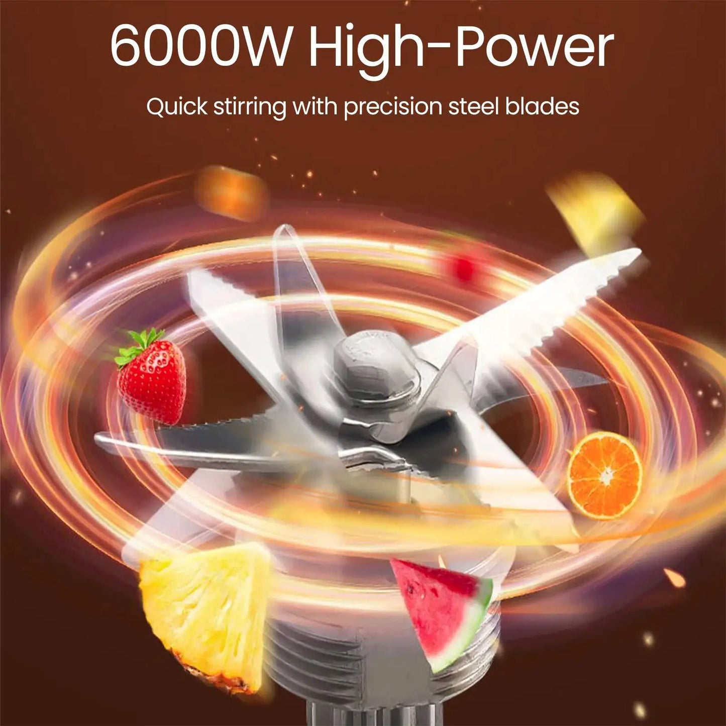 6000W Professional Table Mixer for Ice Nuts Fruit 2.5L Container Heavy Duty Blender Smoothie Maker Kitchen Appliance.