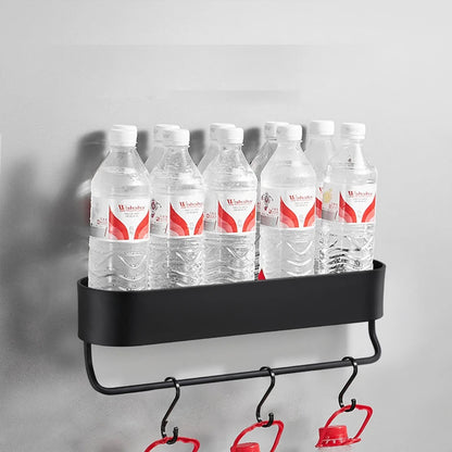 Nordic Badezimmer Regal Rack Kein Bohrer Wand Regale Bad Handtuch Halter Schwarz Dusche Lagerung Korb Bad Zubehör