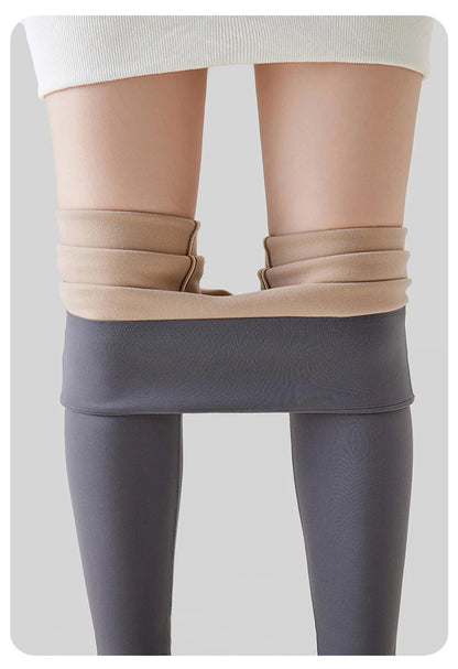 BIVIGAOS Autumn High Waist Seamless Rabbit Fleece Shark Leggings Women Winter Clothes Warm Leggings Sexy Slim Casual Leggings