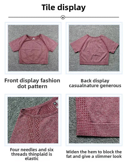 Seamless Dot Dot Yoga Suit High Waist Outdoor Sports Vest Running Quick Dry Top Fitness Yoga Pants Set Exercise Workout Clothes