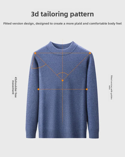 High End Anti-pilling Thick New Fashion Brand Casual Knit Pullover Sweater Half Turtleneck Mens Jumper Designer Clothing.