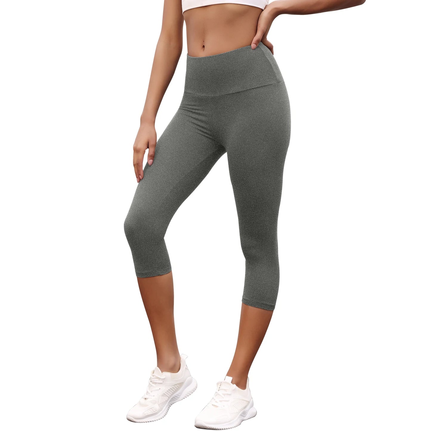 Women's High Waisted Capri Pants Super Soft No See Through Workout Yoga Push Up Gym Fitness Running Athletic Leggings.