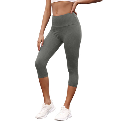 Women's High Waisted Capri Pants Super Soft No See Through Workout Yoga Push Up Gym Fitness Running Athletic Leggings.