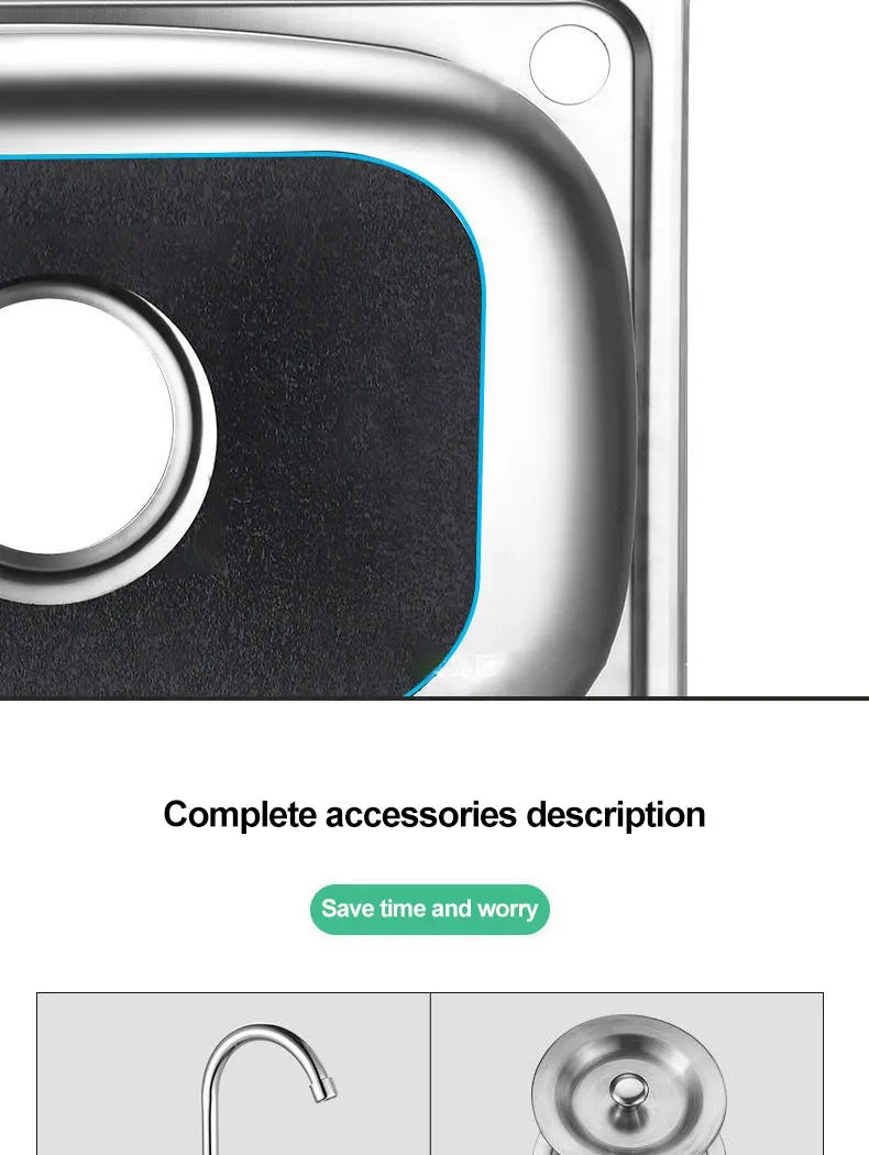 Verdickter Einzelschlitz aus Edelstahl 304 mit Halterung zum Aufhängen an der Wand, Waschbecken, Balkonbecken, Küchenwaschbecken, Waschbecken