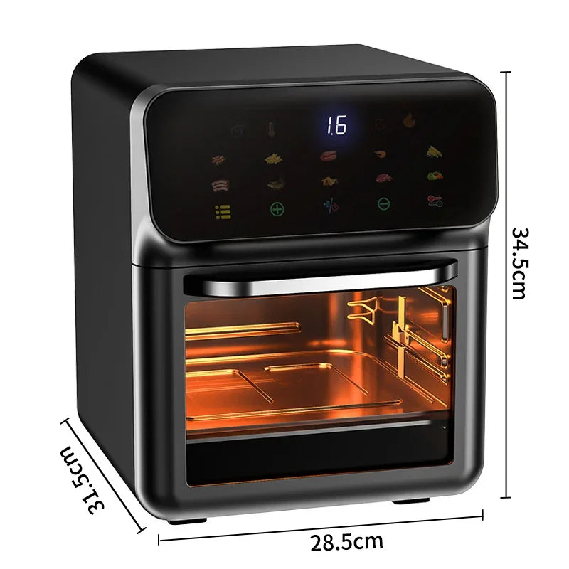 10L Large Capacity Electric Air Fryers Oil-free Automatic Household Kitchen 360°Baking Convection Oven Deep Fryer without Oil.