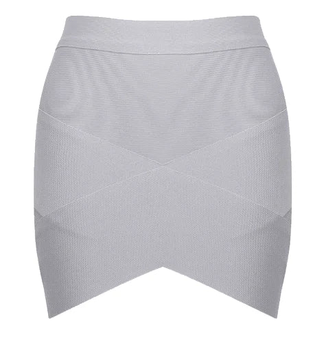 42CM Length Bandage Skirts Women Sexy High Waist Bodycon Mini Asymmetric Skirt Elastic High Street Evening Club Party Bottoms.