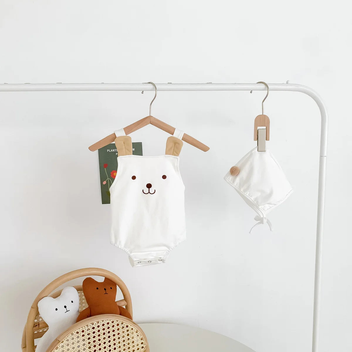 2023 neue Im Sommer Infant Neugeborene Baby Mädchen Jungen Cartoon Bär Druck Outfits Kinder Baumwolle Overalls Geschenk Hut Bodys