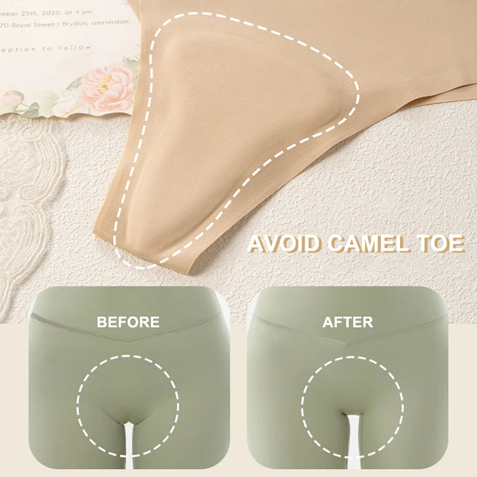 3Pcs Avoid Camel Toe Panties Seamless Thong Panties Camel Toe Concealer Cover Cameltoe Prevention Underwear Anti Cameltoe Briefs.