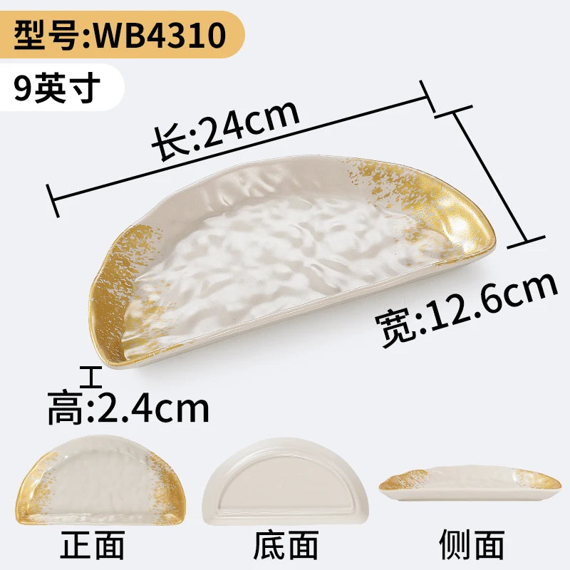1Pc Thickened Melamine Tableware Not Easily Broken Plastic Barbecue Plate Merchant Dining Plate Household Kitchen Accessories