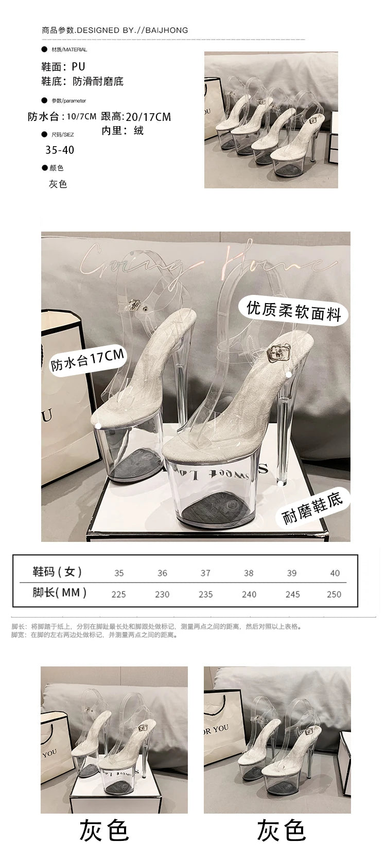 Platform sandals Girl shoes 20CM crystal Summer high heels ladies shoes on sale Pole Dance Pumps sandalias de mujer verano.