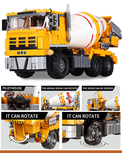 HUIQIBAO Engineering Truck Building Blocks Vehicle Excavator Bulldozer Crane Car Bricks City Construction Toys For Children Boys