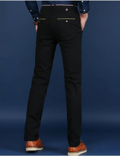 Classic Style Men Spring Summer Thin Casual Pants Fashion Business Cotton Solid Color Office Trousers High Quality Men Trousers.