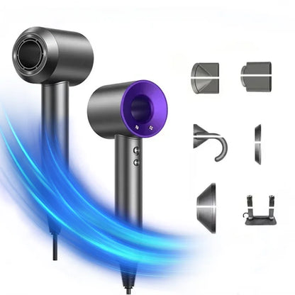 High-speed bladeless hair dryer, professional negative ion hair dryer, quick drying, powerful 1600W home styling tool