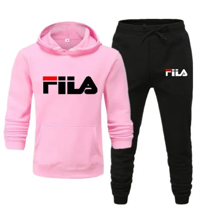 A new men's Spring and Autumn 2025 pullover hoodie + sweatpants two-piece fitness, fashion and casual jogging set