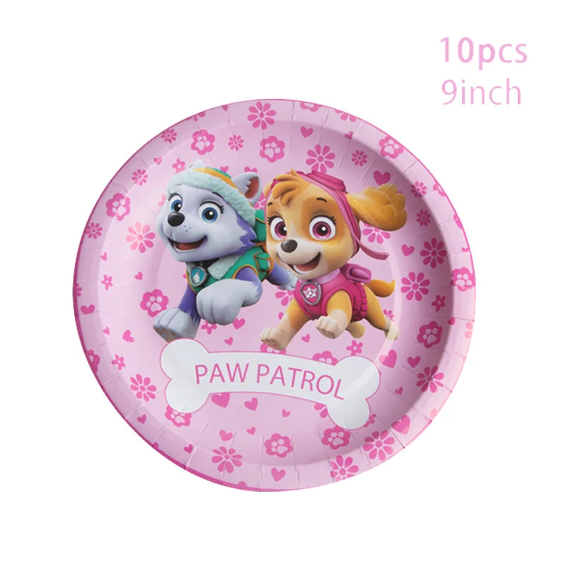 Paw Patrol Rosa Geburtstag Skye Thema Party Dekorationen Geschirr Set Pappteller Tassen Servietten Für Kind Party Liefert Spielzeug Geschenke.