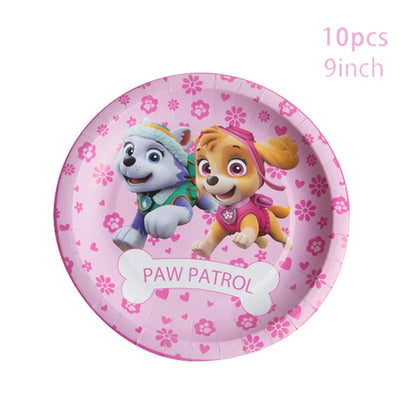 Paw Patrol Rosa Geburtstag Skye Thema Party Dekorationen Geschirr Set Pappteller Tassen Servietten Für Kind Party Liefert Spielzeug Geschenke.