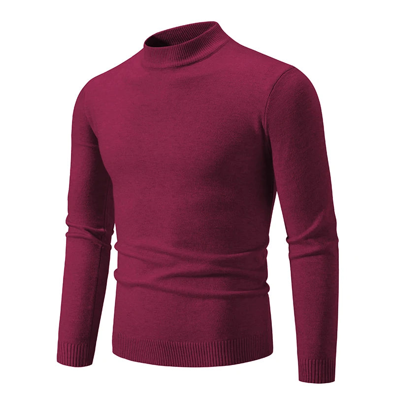 New Autumn Winter Designer Fashion Half Turtleneck Knitted Sweater High Quality Mens Casual Solid Color Warm Women Sweaters